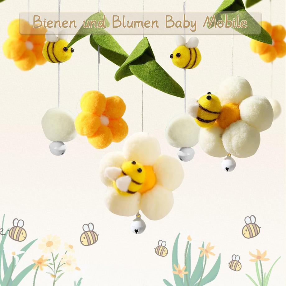 Activity-board  Mobile bébé en bois pour lit bébé, carillon éolien bébé pour décoration de chambre d'enfant 