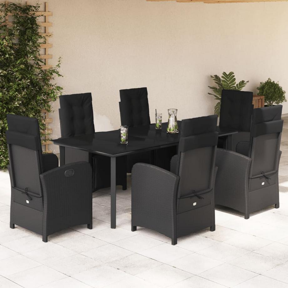 VidaXL Ensemble de salle à manger de jardin rotin synthétique  