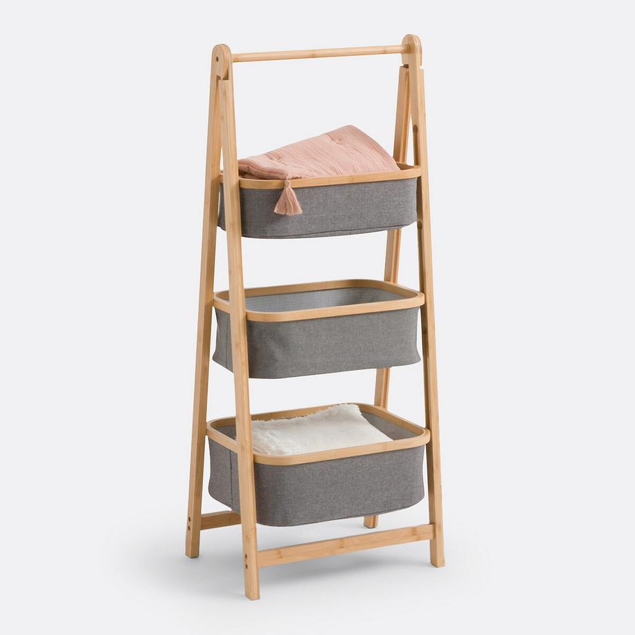 SO'HOME Etagère en bambou avec 3 paniers  