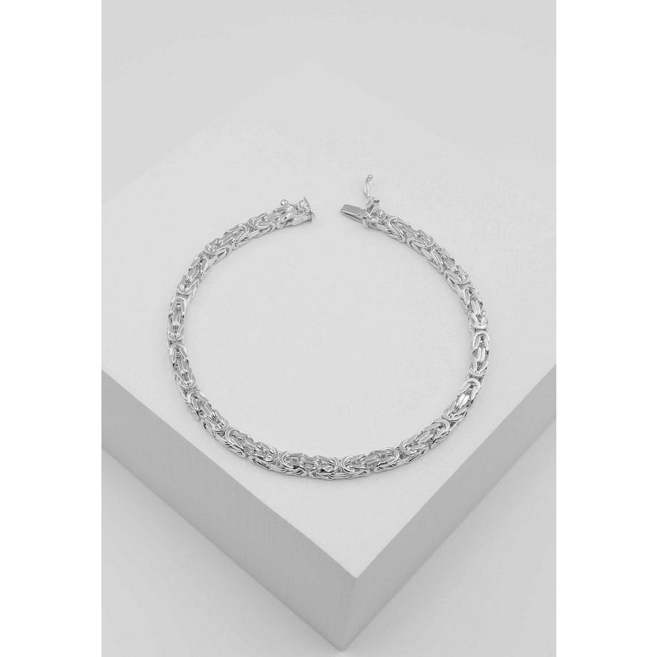 MUAU Schmuck  Bracelet Königskette klassisch Weissgold 750, 19cm, 3.3mm 