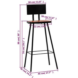 VidaXL  Chaise de bar bois 