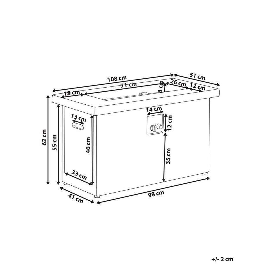 Beliani  Gas-Feuerstelle aus Glasfaserverstärkter Beton (GRC) AMBRIM 