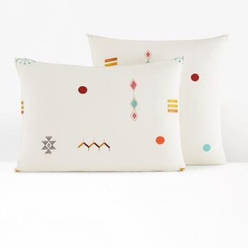 Taie d'oreiller brodée coton vintage