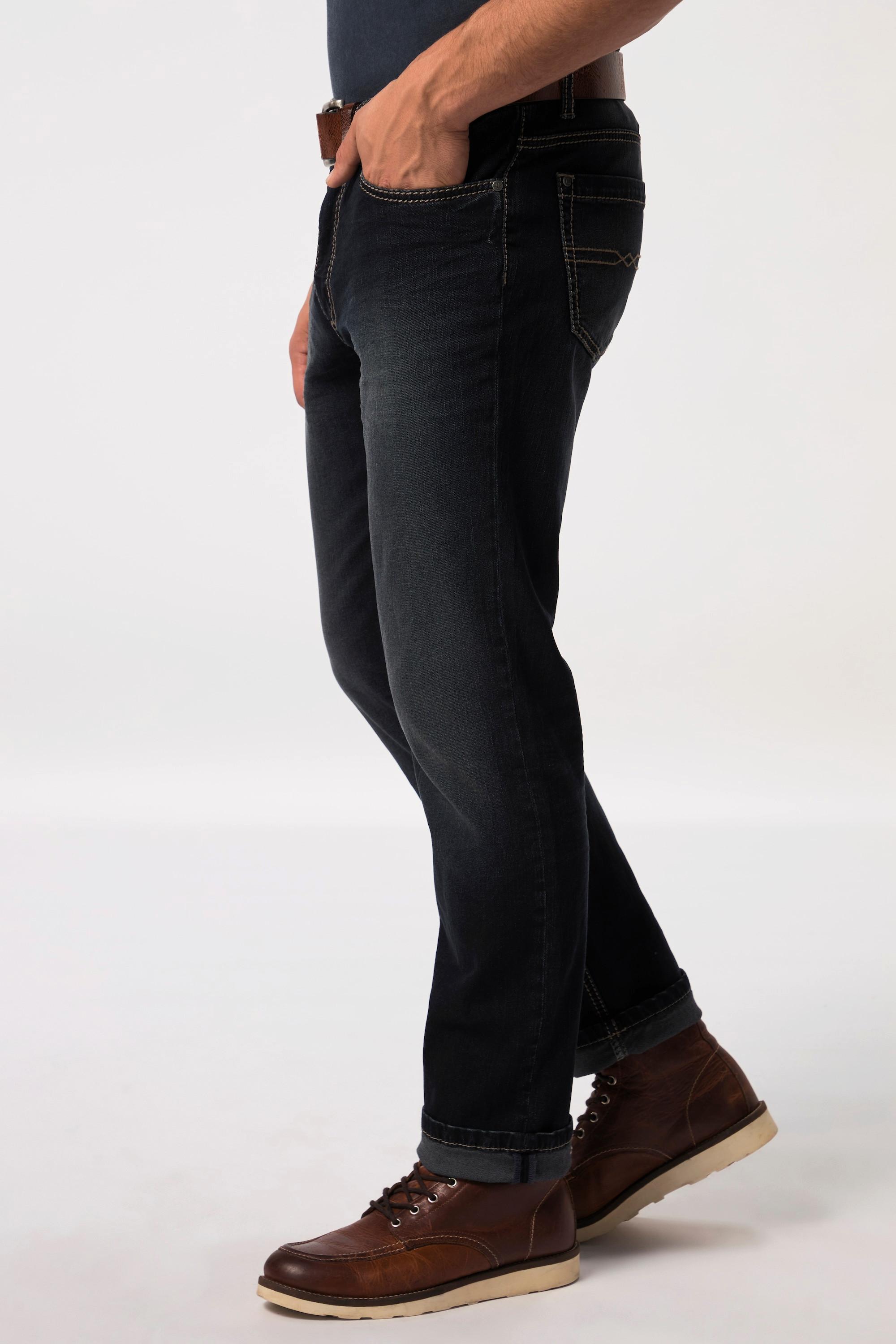 JP1880  Jean FLEXNAMIC®. Coupe Straight Fit 5 poches. Coutures contrastantes 