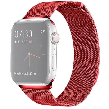 Cover-Discount  Apple Watch 42/44/45/49mm - Milanaise Edelstahl Armband Rot 