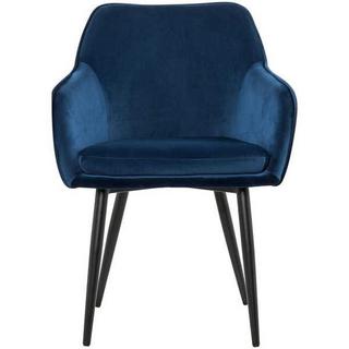 mutoni Chaise de salle à manger en velours bleu  