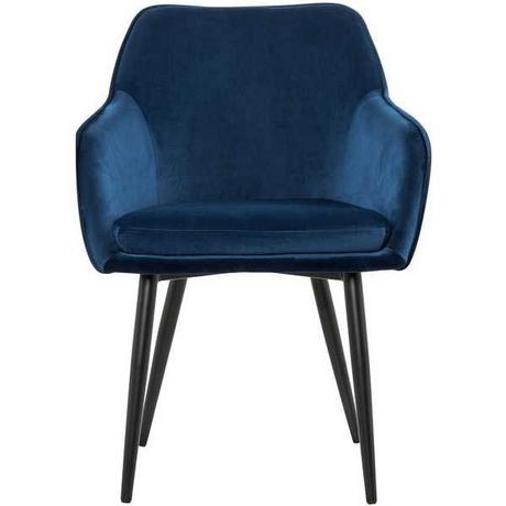 mutoni Chaise de salle à manger en velours bleu  