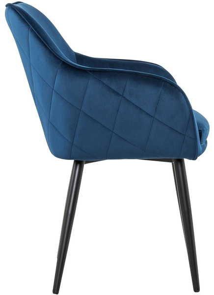 mutoni Chaise de salle à manger en velours bleu  