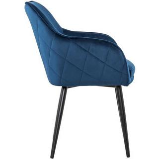 mutoni Chaise de salle à manger en velours bleu  