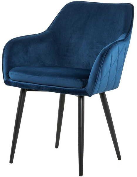 mutoni Chaise de salle à manger en velours bleu  