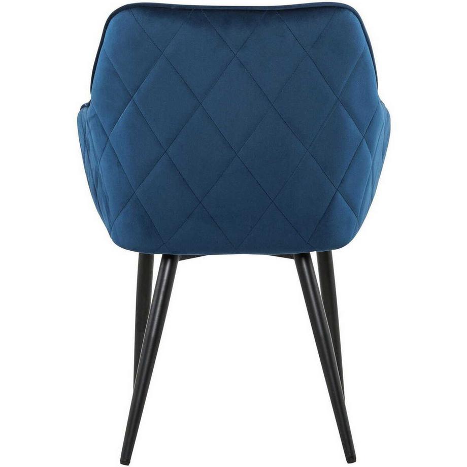 mutoni Chaise de salle à manger bleue velours  