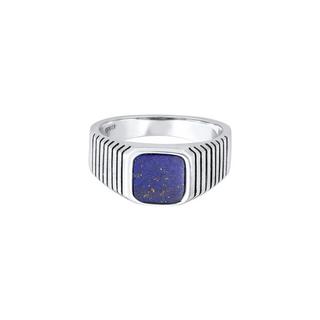 Kuzzoi  Bague Herren Siegelring Sodalith Quadrat 925 Silber 