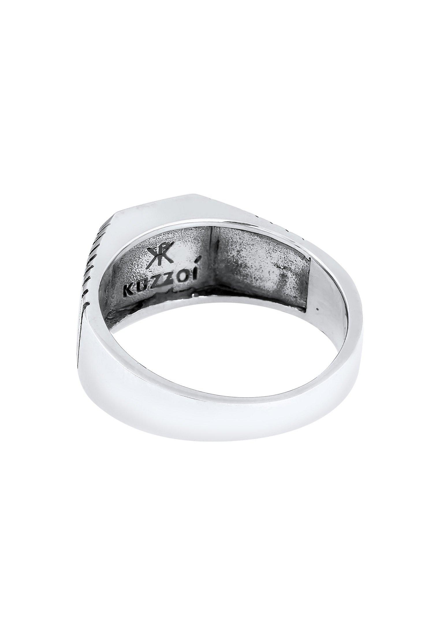 Kuzzoi  Bague Herren Siegelring Sodalith Quadrat 925 Silber 