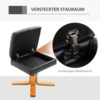 Northio Relaxsessel Mit Hocker Fernsehsessel Mit Liegefunktion, 360° Drehbar, Pu, Holzgestell, Schwarz, 80X86X99Cm  