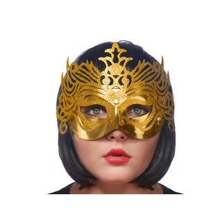 PartyDeco  PartyDeco Maske Party mit Ornament, gold 
