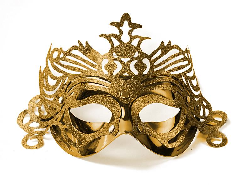 PartyDeco  PartyDeco Maske Party mit Ornament, gold 