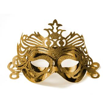 PartyDeco Maske Party mit Ornament, gold