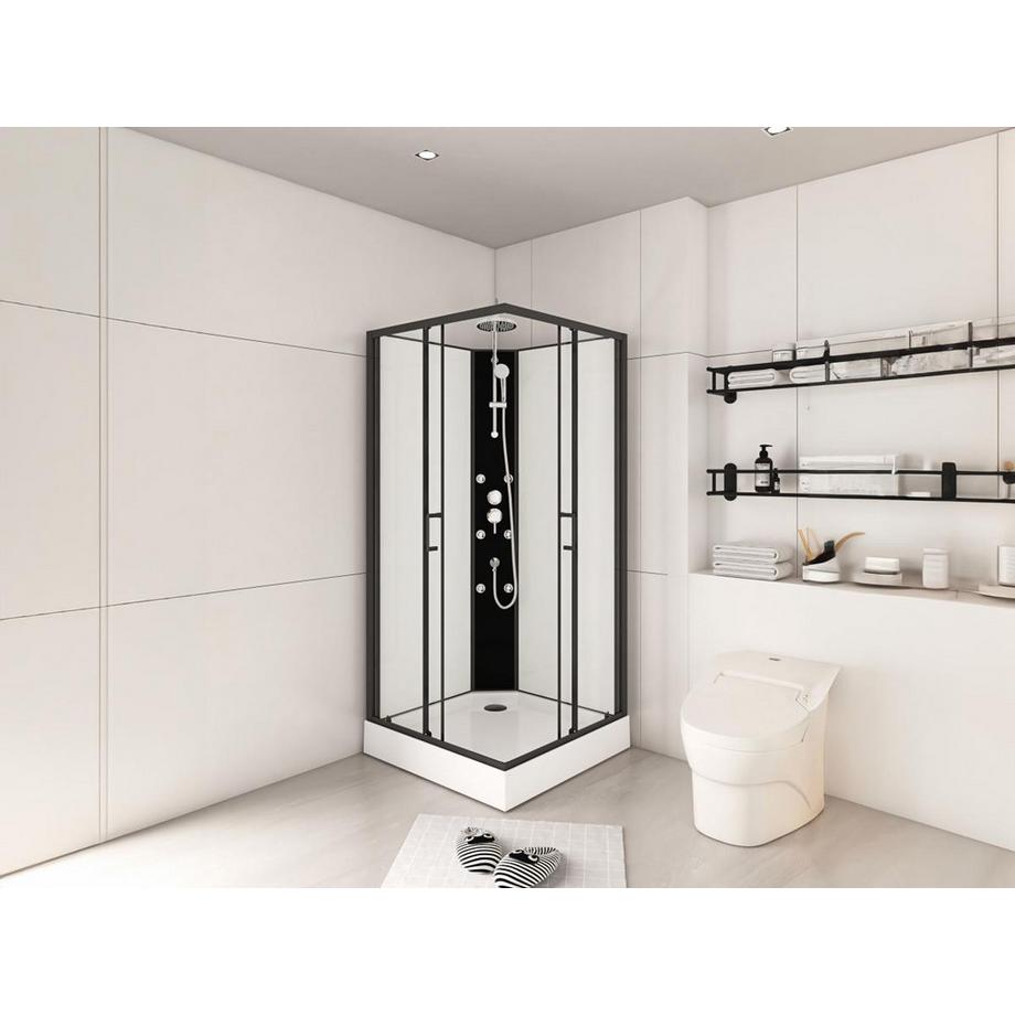 SHOWER DESIGN Cabine de douche d'angle hydromassante - L80 x l80 x H225 cm - KIVORA  