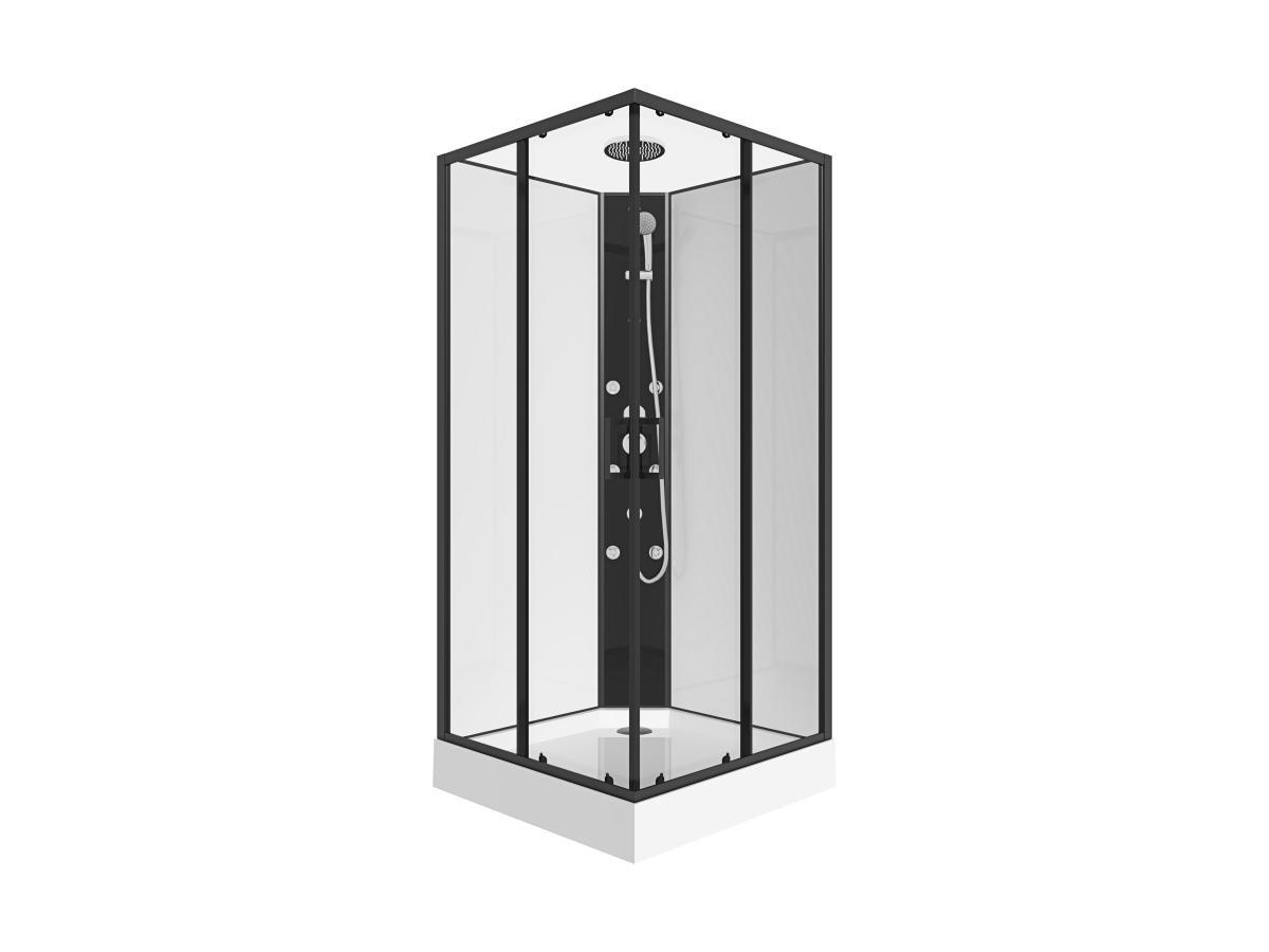 SHOWER DESIGN Eck-Duschkabine mit Hydromassage - 80 x 80 x 225 cm - KIVORA  