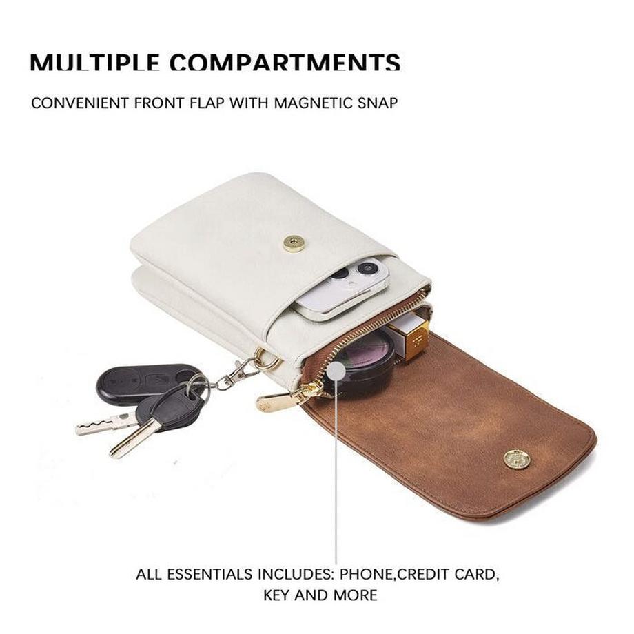 Only-bags.store Sac à bandoulière en cuir pour téléphone avec portefeuille  