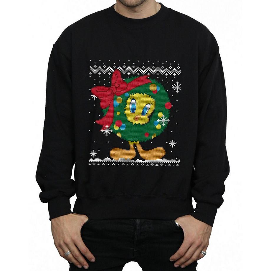 LOONEY TUNES Tweety Pie Christmas Fair Isle Sweatshirt  