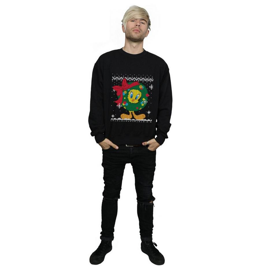 LOONEY TUNES Tweety Pie Christmas Fair Isle Sweatshirt  
