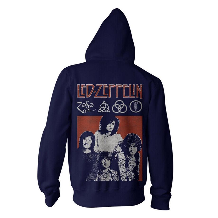 Led Zeppelin Photo Felpa con Cappuccio Full Zip  