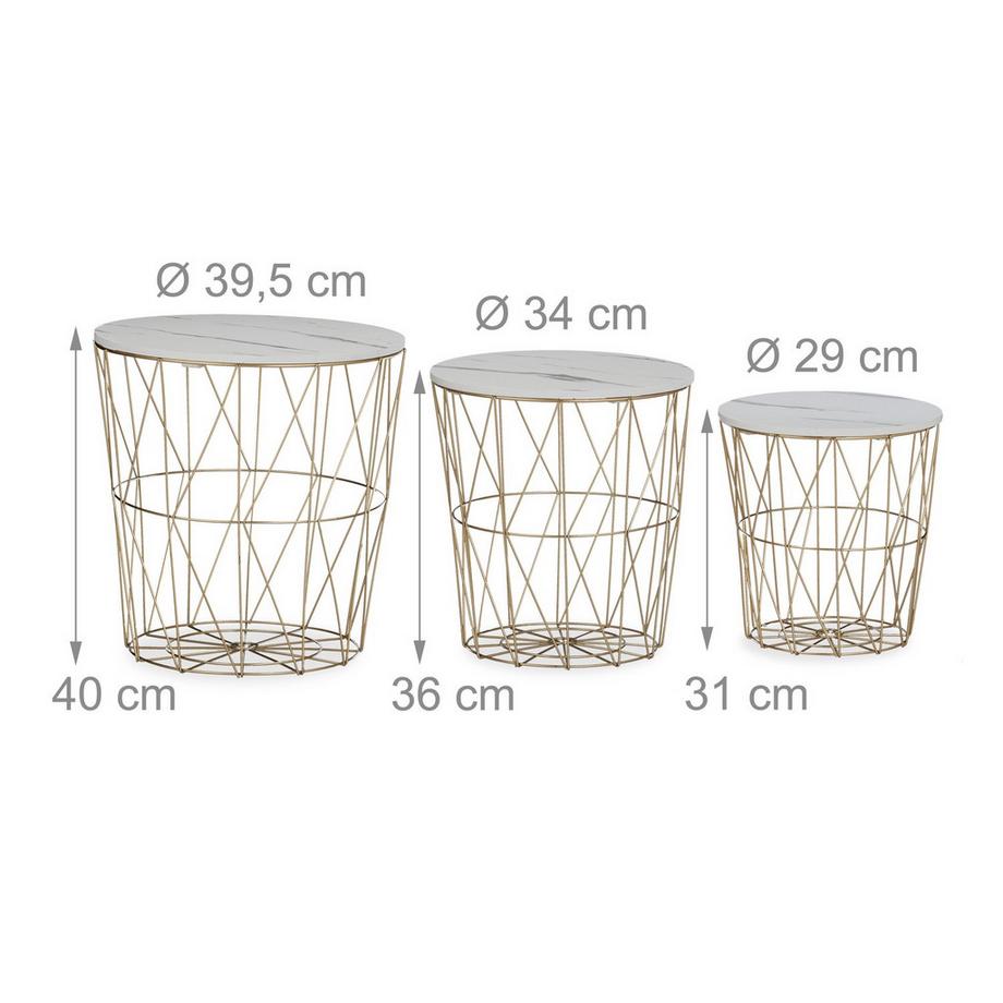 Northix Korbtisch 3er Set  