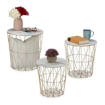 Korbtisch 3er Set
