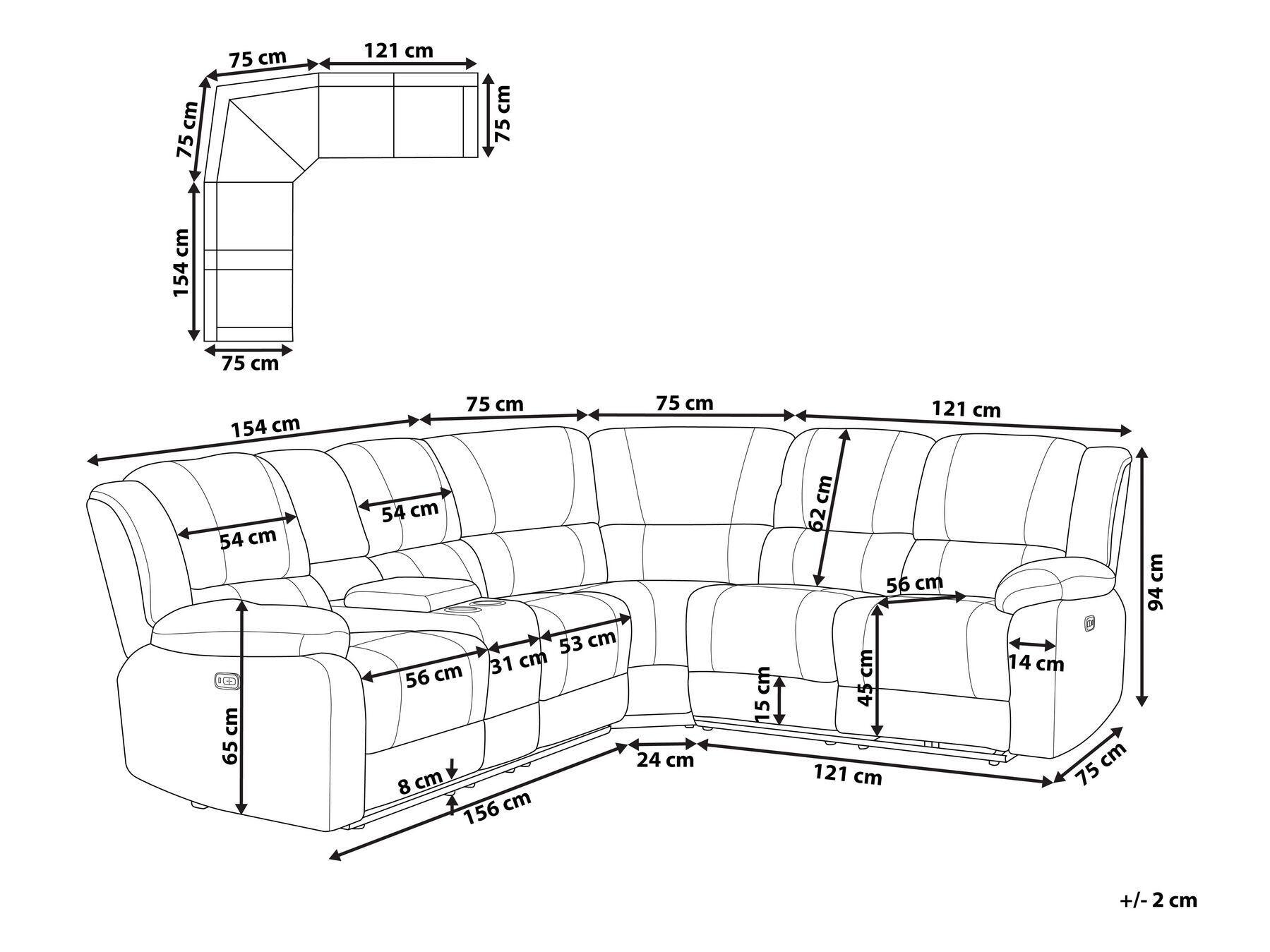 Beliani Ecksofa aus Polyester Modern ROKKE  