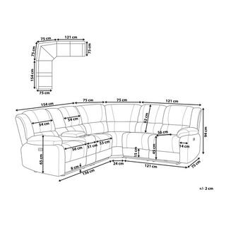 Beliani Ecksofa aus Polyester Modern ROKKE  