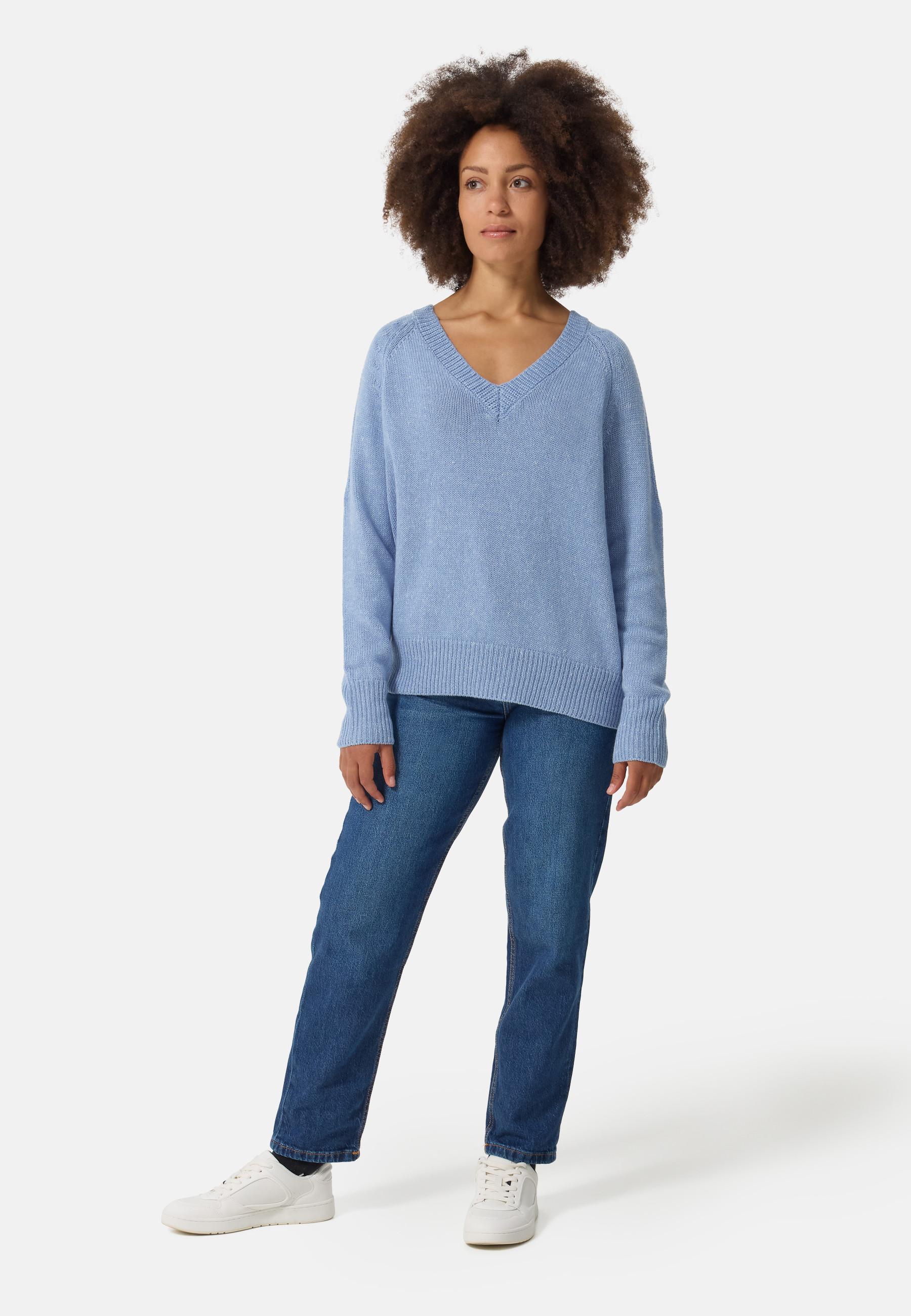 CASH-MERE.CH  Seide Kaschmir Oversize Style V-Ausschnitt Pullover 