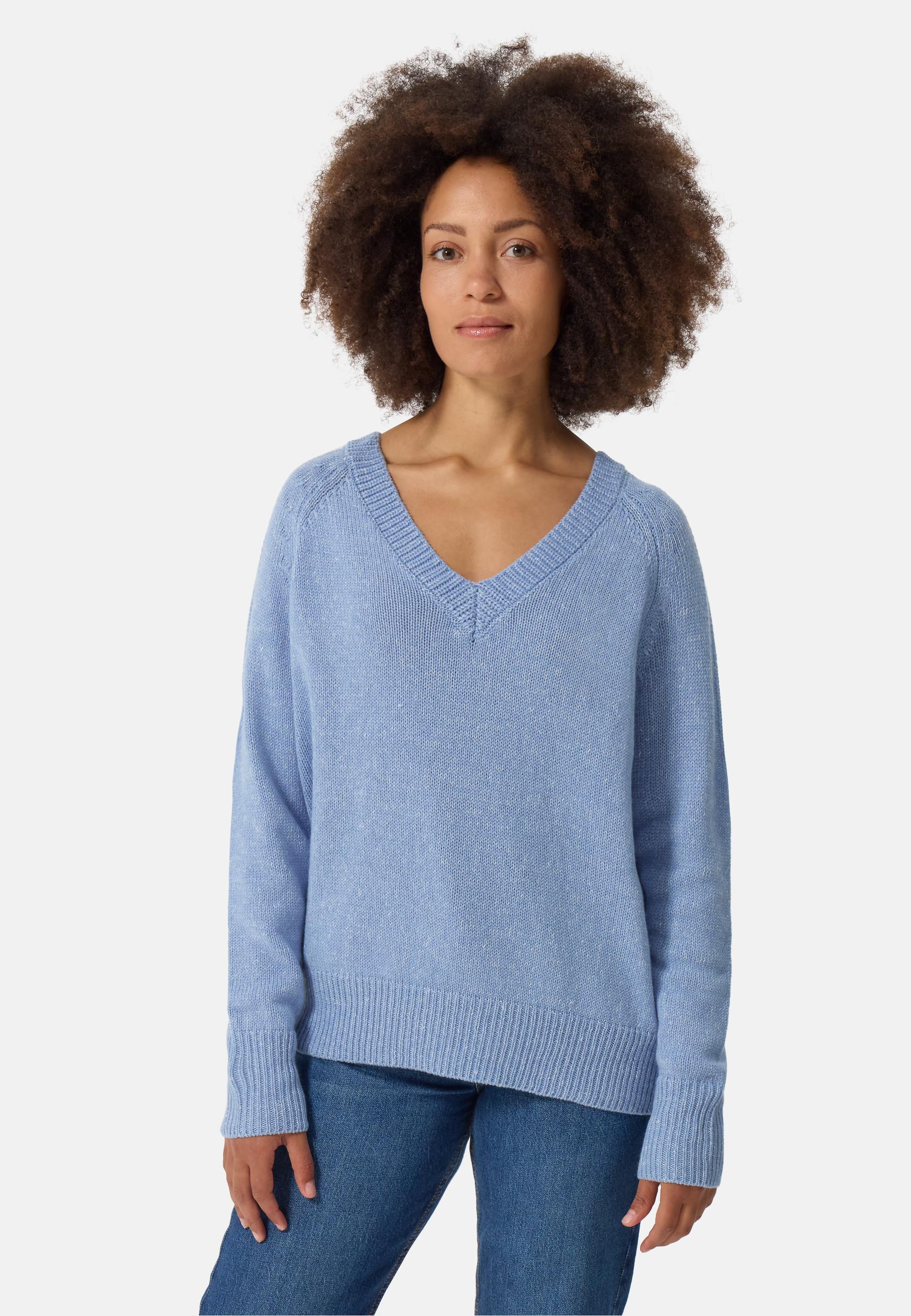 CASH-MERE.CH  Seide Kaschmir Oversize Style V-Ausschnitt Pullover 