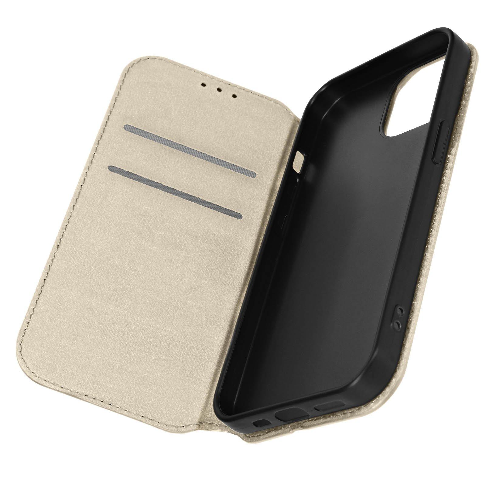 Avizar  Custodia folio per iPhone 15 Plus oro 