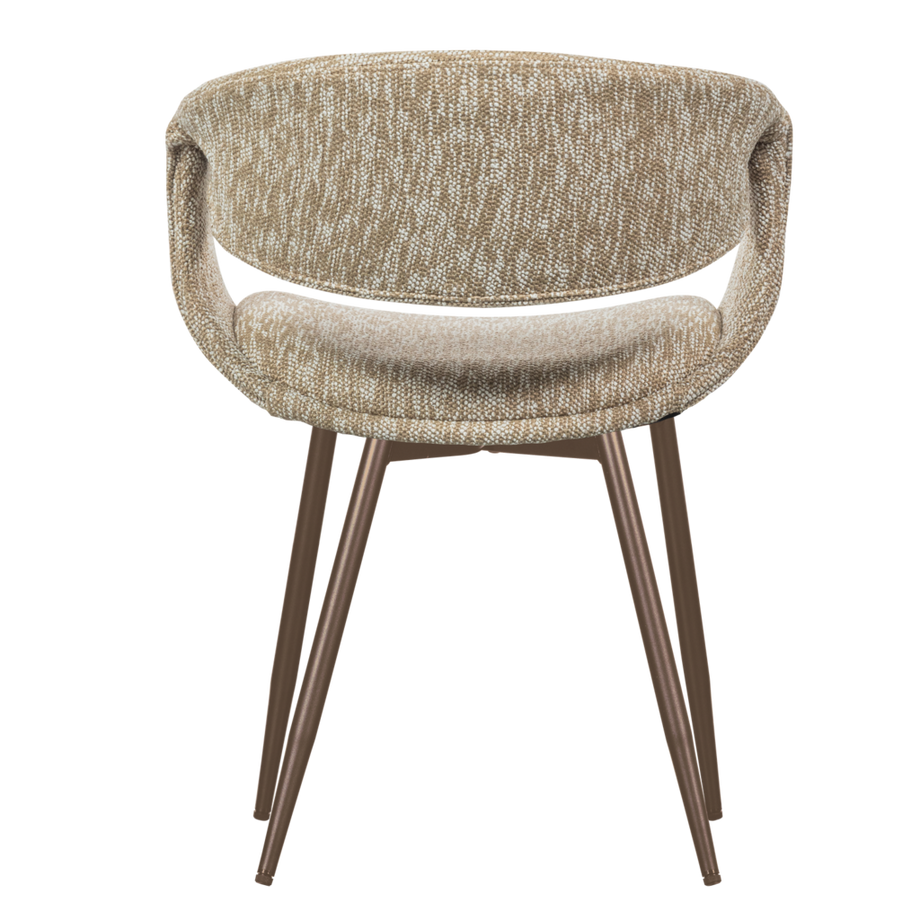 mutoni Chaise avec accoudoirs Yossi sable avec pied métallique cuivre  