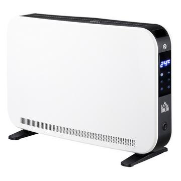 Termoventilatore Riscaldatore Elettrico 2180 W con Luce LED 3 Livelli Caldo Timer 24 Ore Acciaio Bianco 60 x 18,5 x 39,5 cm per un riscaldamento efficiente