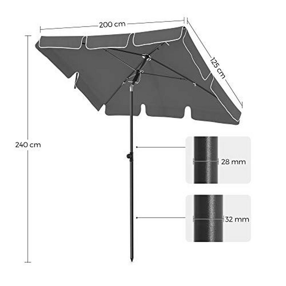 Pricenet Rechteckiger Balkon-Sonnenschirm mit UPF 50+ Sonnenschutz  