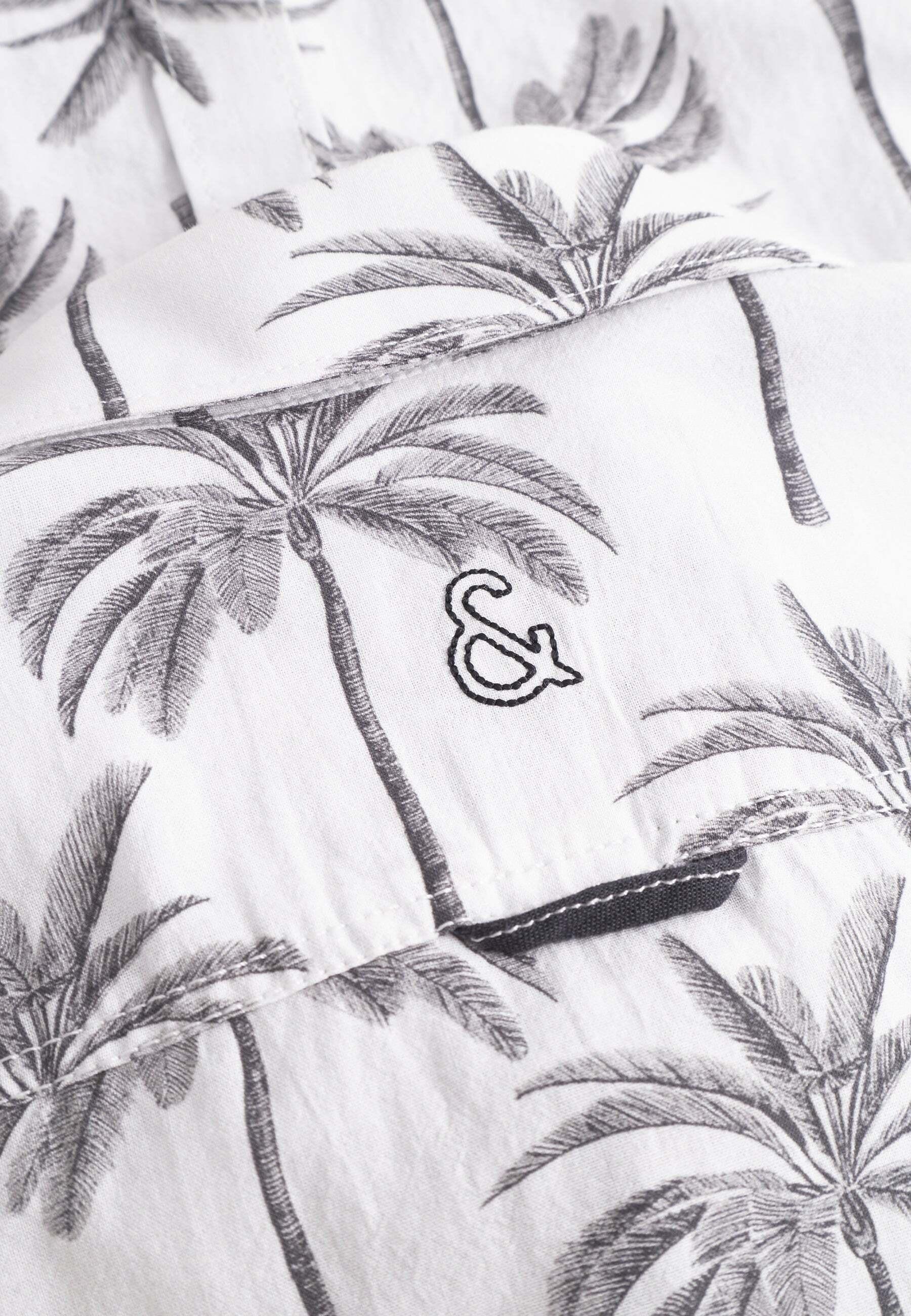 Colours & Sons Kurzarmhemd Palmen Print  