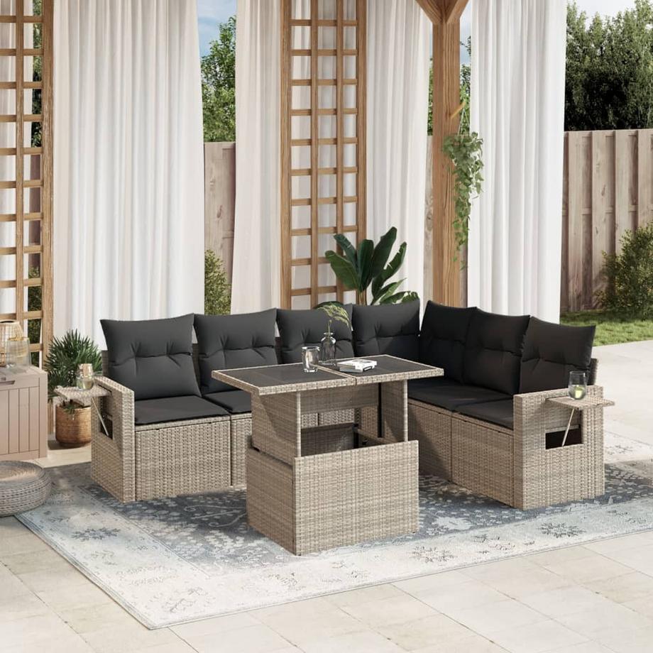 VidaXL set divano da giardino Polirattan  