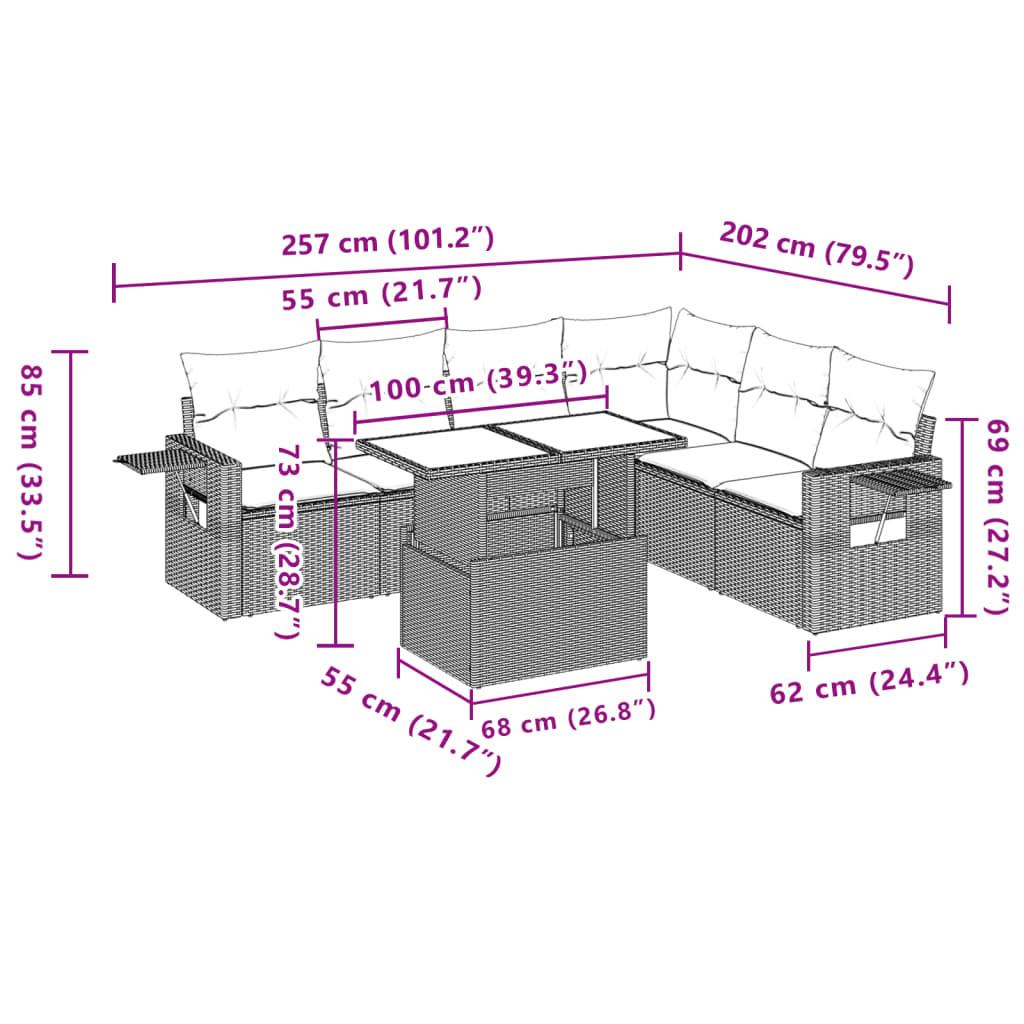 VidaXL Ensemble de canapés de jardin rotin synthétique  