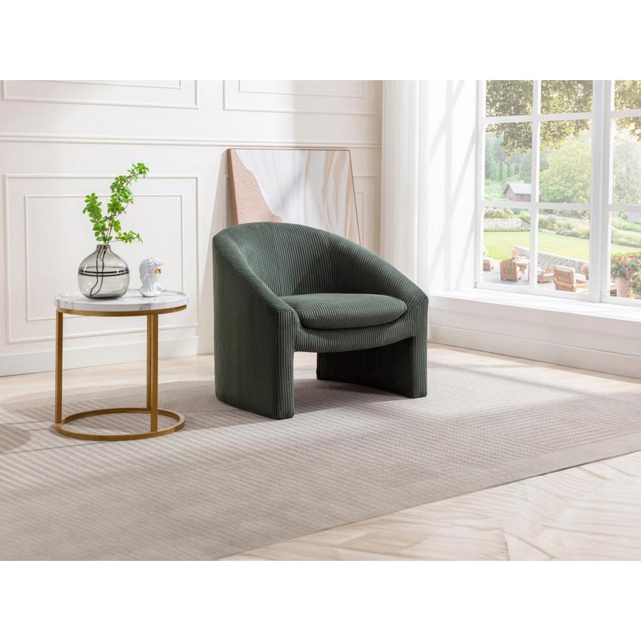 Vente-unique Poltrona in Velluto a coste Verde - OSSANA  