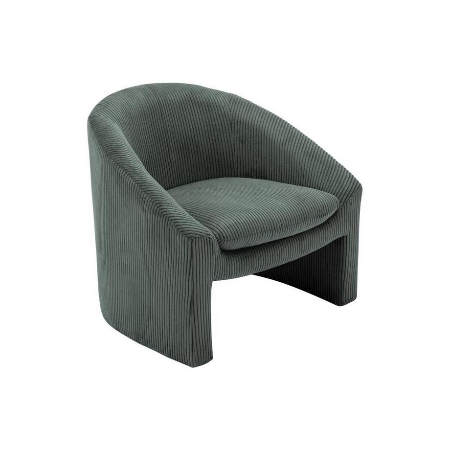 Vente-unique Poltrona in Velluto a coste Verde - OSSANA  