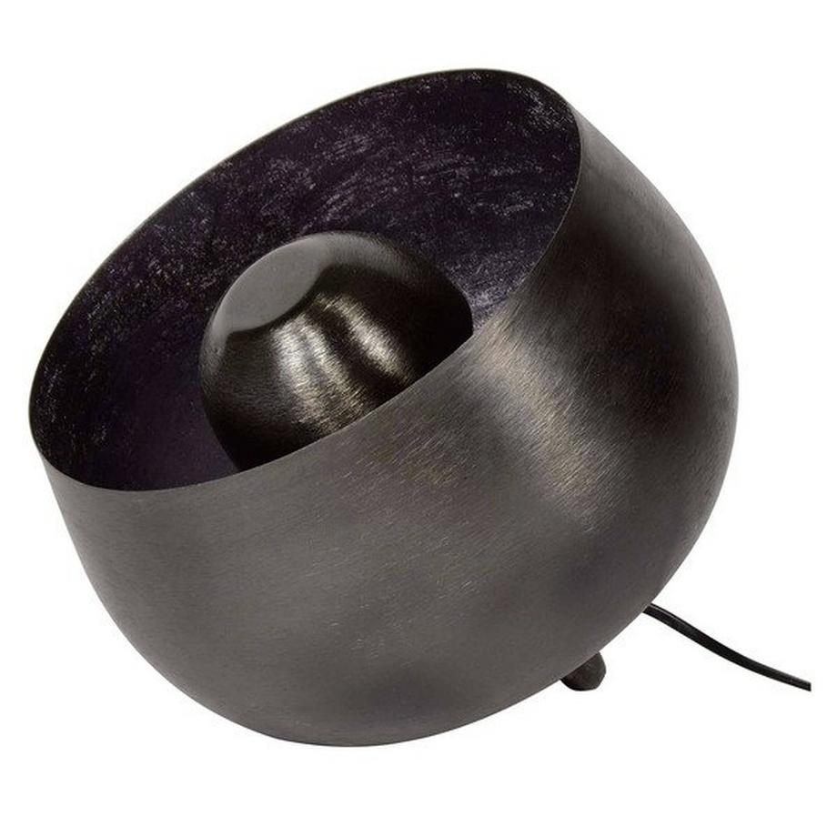 Lampe de table 28x28 panier nickel noir