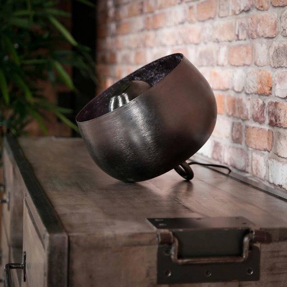 mutoni Tischleuchte 28x28 Korb  Nickel  