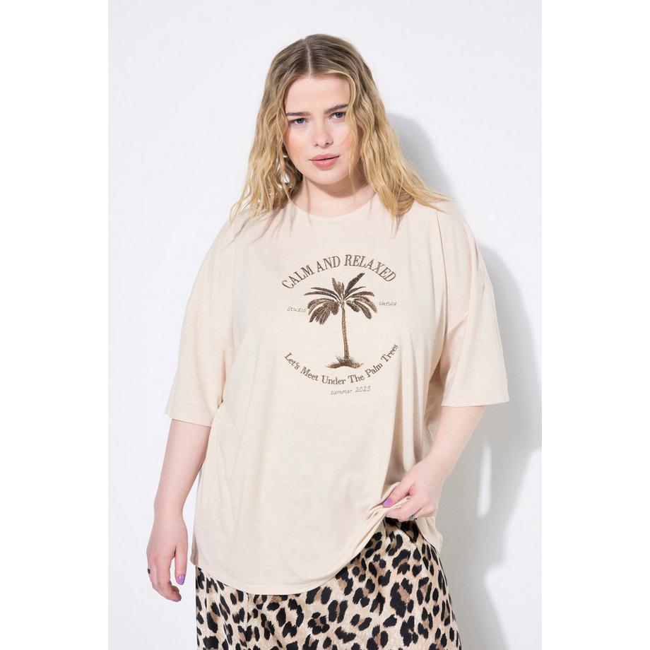 Studio Untold T-shirt oversize con ricamo palme  