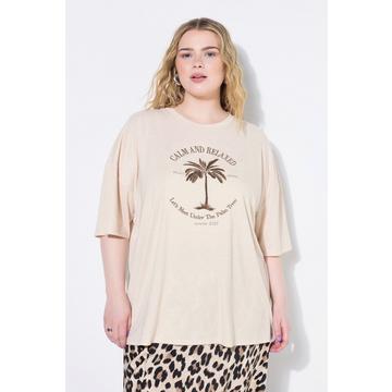 T-shirt oversize, broderie palmiers
