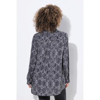 Ulla Popken Camicia Stampa Pitonata Collo Camicia Maniche Lunghe  