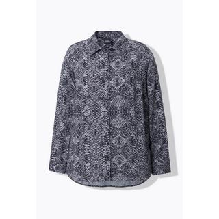 Ulla Popken Camicia Stampa Pitonata Collo Camicia Maniche Lunghe  