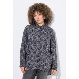 Ulla Popken Camicia Stampa Pitonata Collo Camicia Maniche Lunghe  