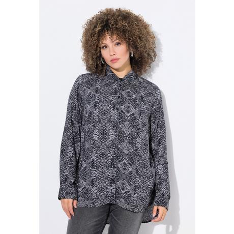 Ulla Popken Camicia Stampa Pitonata Collo Camicia Maniche Lunghe  